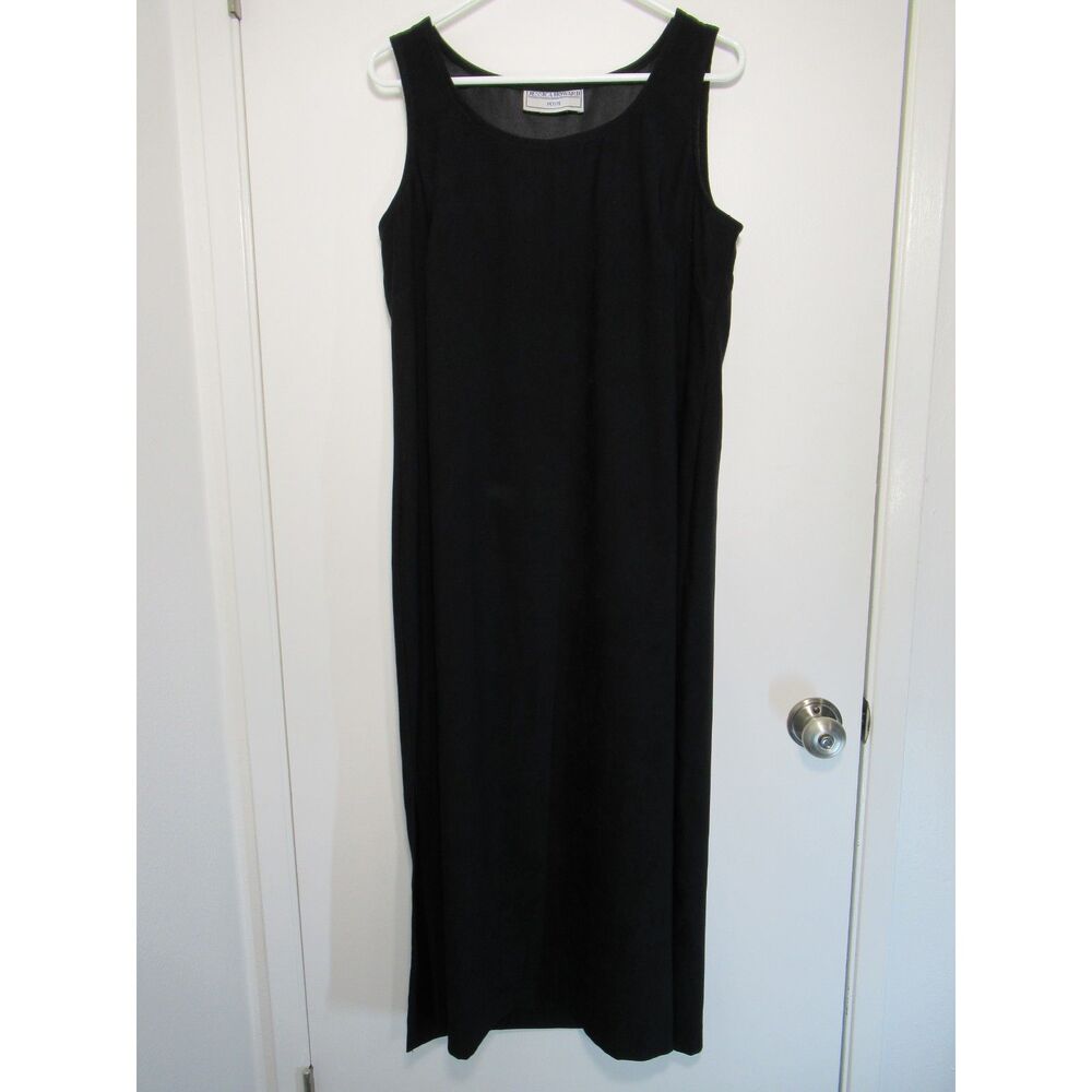 Jessica Howard Black Sleeveless Slide Slit Maxi Dress Estimated Size 14 Petite